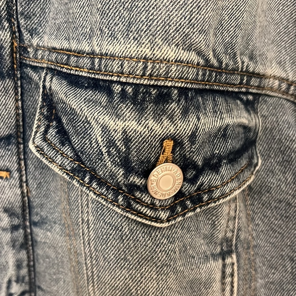 H&M shearling denim jacket M - Picture 4 of 7